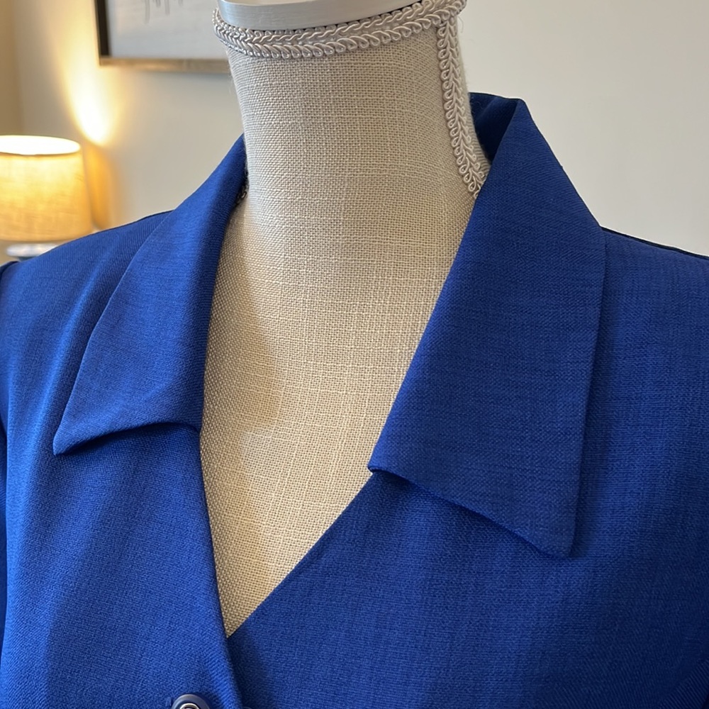 Vintage Periwinkle Collared Button Down Dress - image 4